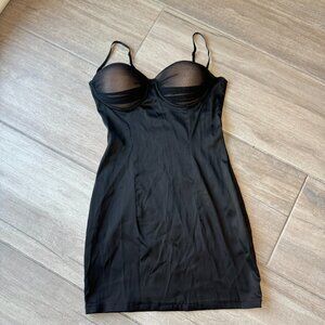 Superdown Black Satin Ruched Mini Dress XXS
